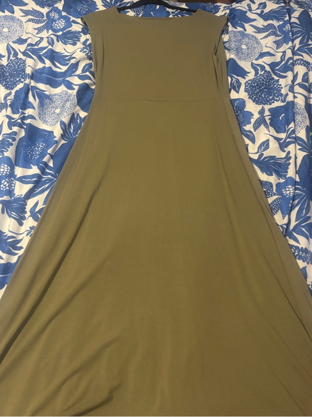 Banana Republic Olive Green Sleeveless A-Line Dress